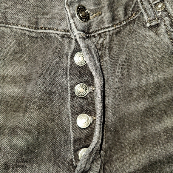 WE THE FREE People Maggie Mid-Rise Straight-Leg Button Fly Jeans Black Size 27 - Picture 5 of 7